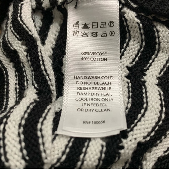 NEW Joie XL Crocheted Knit Midi/Maxi Dress Black White Fall Layering - Picture 10 of 10